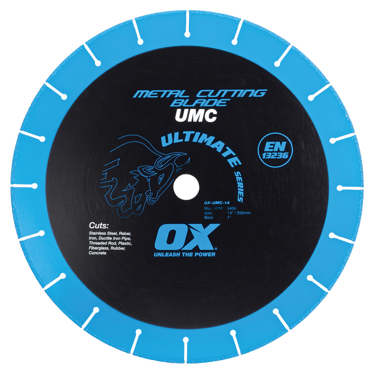 OX Tools Ultimate Metal Cutting 14-Inch Chop Saw Blade, Steel, Iron,  Aluminum