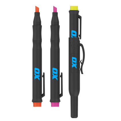 OX Pro 3-Pack Highlighters Set - Yellow, Orange & Pink
